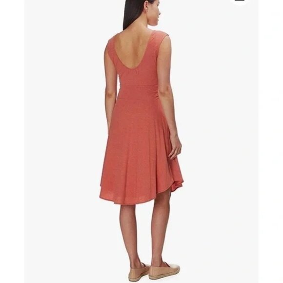 prAna Jola Dress Womens Terracotta Cotton Fit & Flare Scoop Back Below Knee XS - Picture 4 of 4